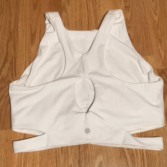 Athleta White Workout Crop Top with Cut Outs size L - Picture 8 of 10